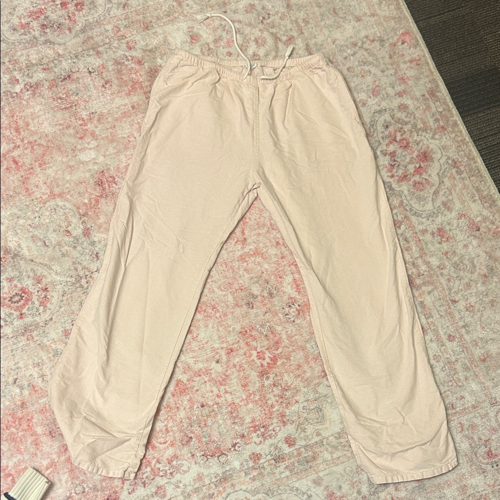Brandy Melville Pink and White stripped linen Pants